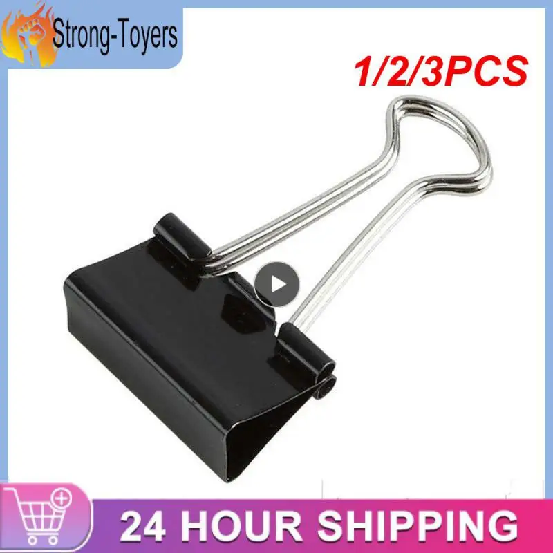 

1/2/3PCS pieces/Lot Black Metal Binder Clips 15/19/25/32/41/51mm Notes Letter Paper Clip Office Supplies Binding Securing clip