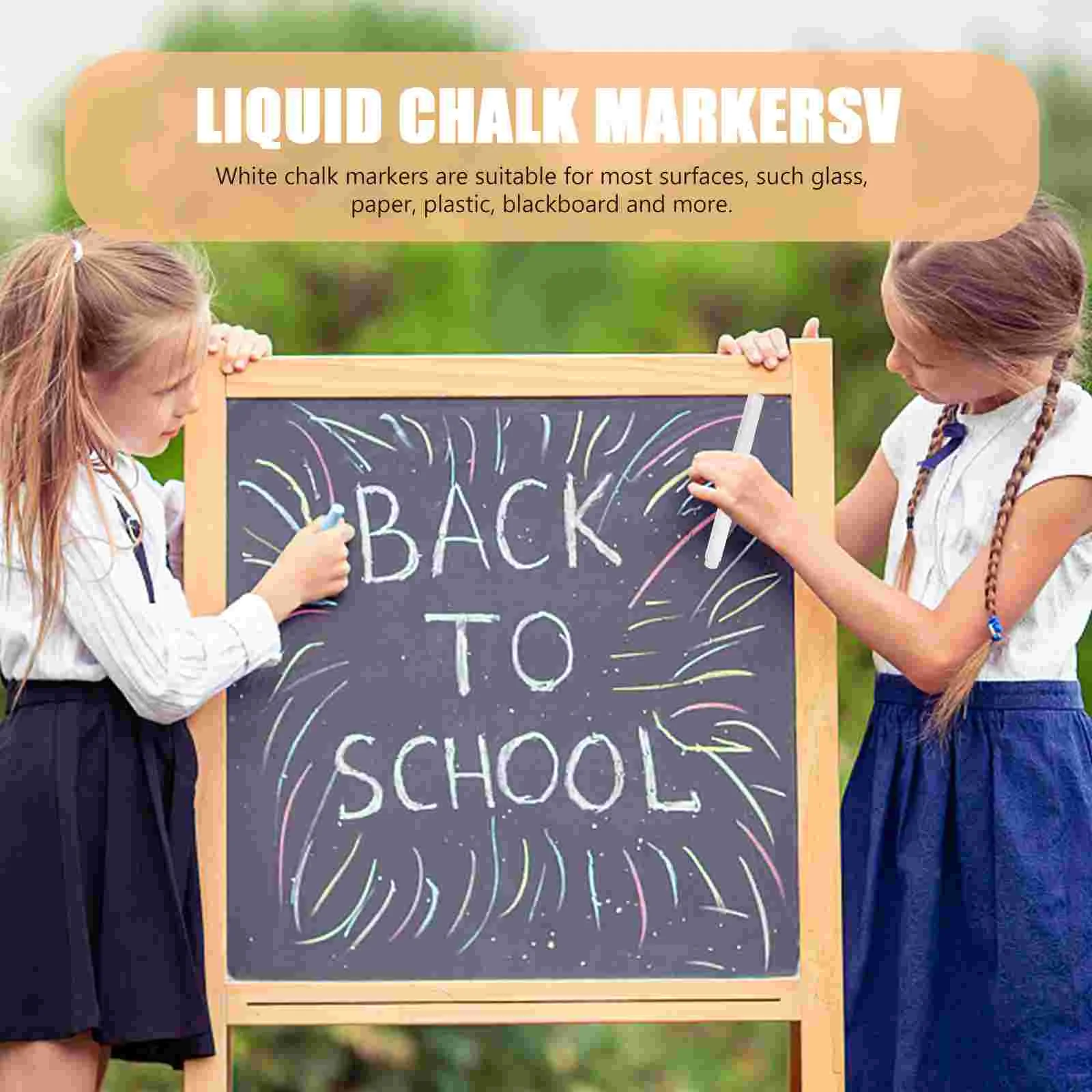 휴대용 흰색 마커 펜, 크리에이티브 초크 마커 펜, 칠판 액체 쓰기 지우개 유리, 20 개
