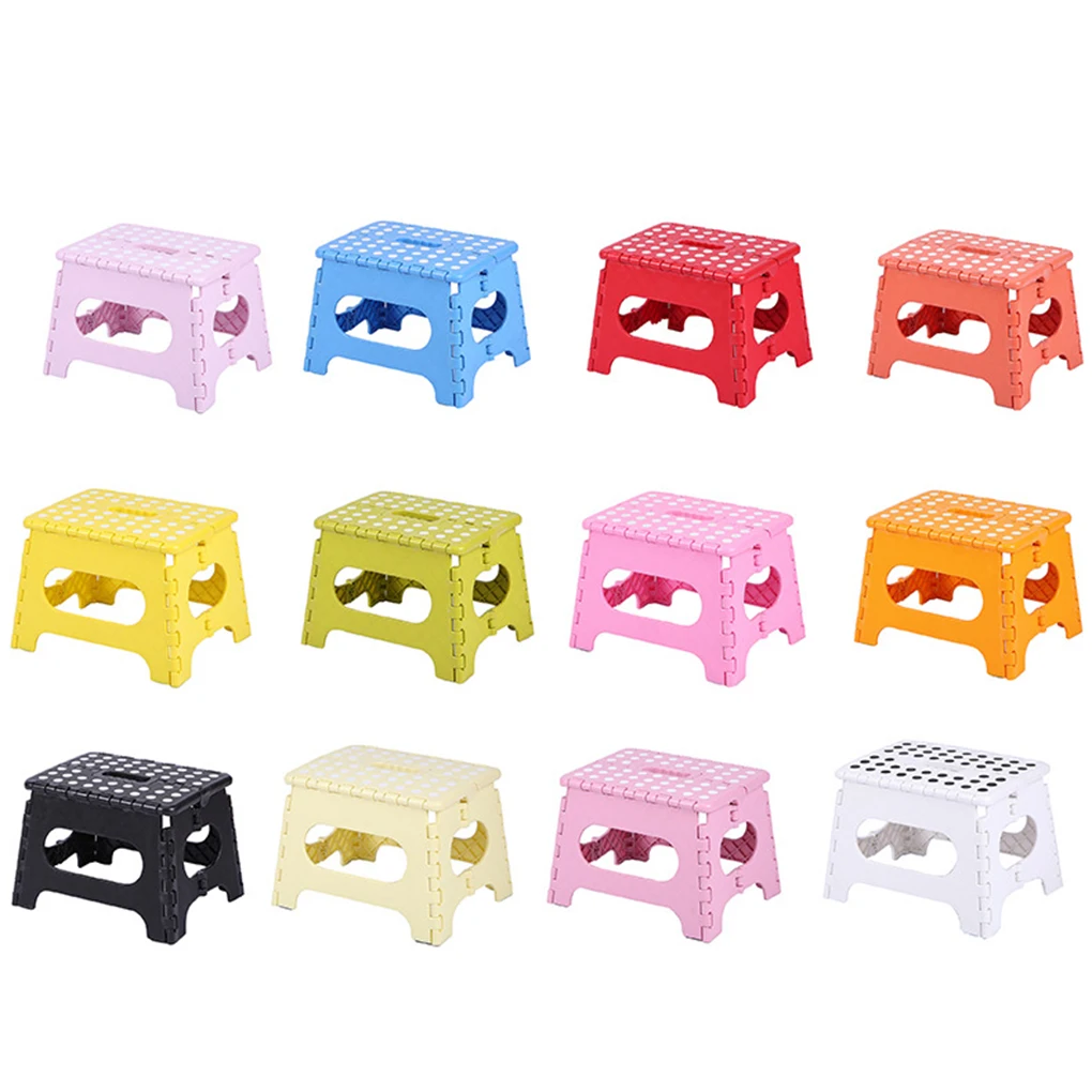 Plastic Stool Portable Dot Folding Chair Adult High Stool Bathroom Home Children Small Bench