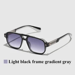 Vintage Transparent Frame Unisex Sunglasses with UV400 Protection - Luxury Designer Style (Black gradient gray)