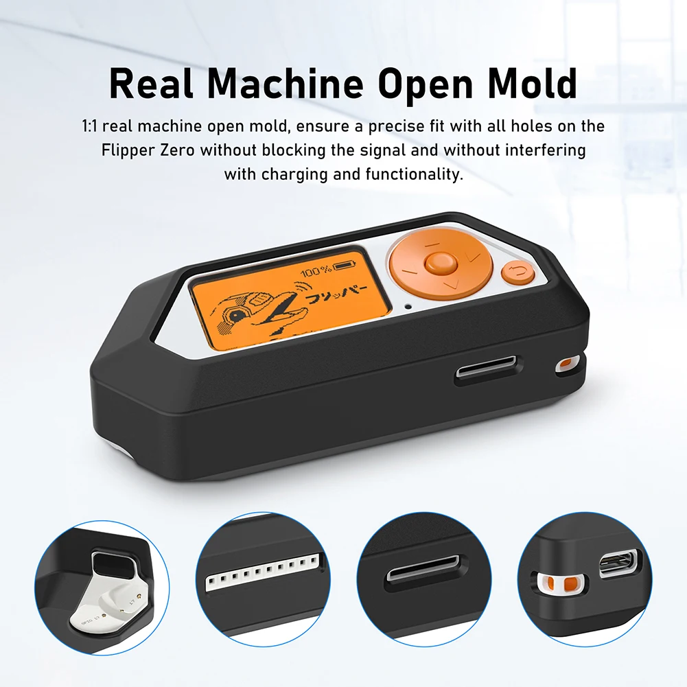 Protective Box Carrying Case For Flipper Zero Game Console Portable Silicone Cover 3pcs Transparent  Screen Film Game Accessory