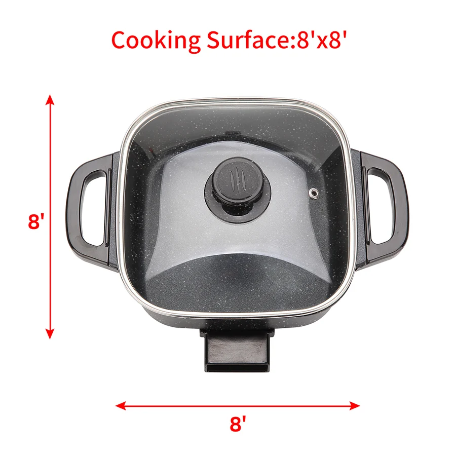 Electric Frying Pan, Household Multifunctional Integrated Temperature Control, Electric Hot Pot Cooking, Non Stick Pan 5