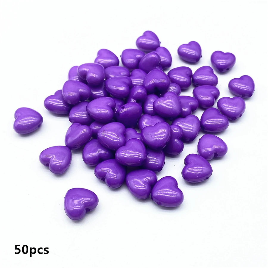 50 stücke halloween farbige herzförmige acryl perlen für diy schmuck herstellung – Detail 5