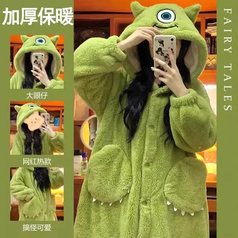 Anime Adult Mike Wazowski Monsters Cosplay Halloween Costumes Onesies Nightgown Xmas Carnival Funny Pajamas Kigurumi