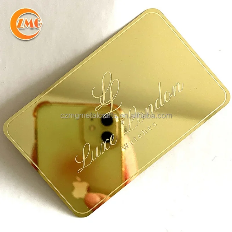 

custom，custom,hot sale high-grade custom luxury membership cards fashion engraved gold mirror metal cards