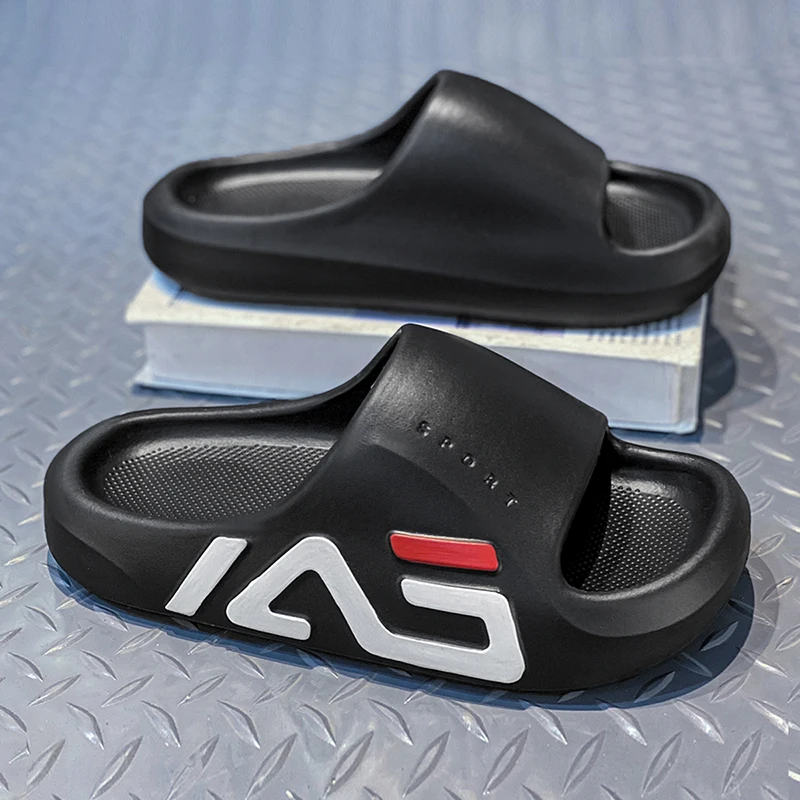 Modische Sport-Slide-Sandalen für Herren, trendige Plateau-Hausschuhe mit dicker, weicher Sohle, bequeme Indoor- und Outdoor-Sport-Slides – Detail 4