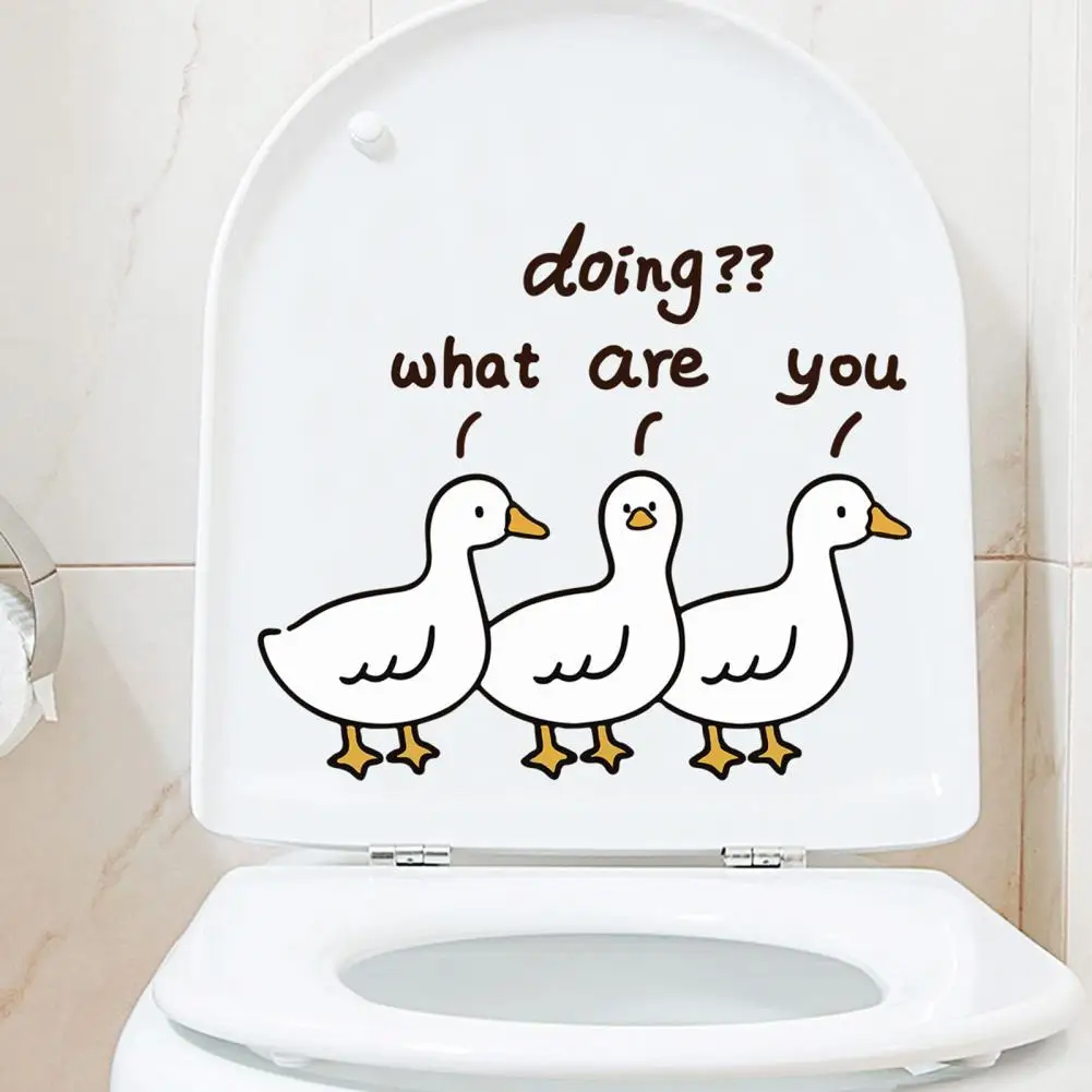 

Waterproof Sticker for Toilet Waterproof Duck Stickers Long-lasting Toilet Decoration for Bathroom Self-adhesive Easy to Peel