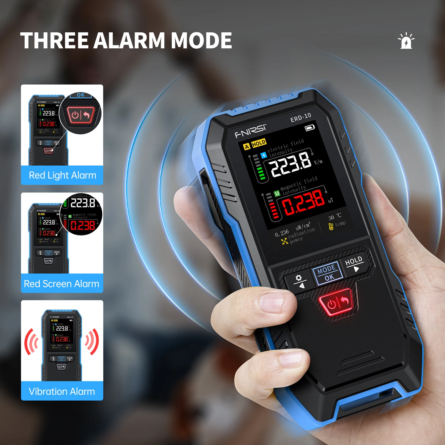 전기 전자기 방사선 검출기, 가전제품 선량 경보기, 전자기장 RF 측정기