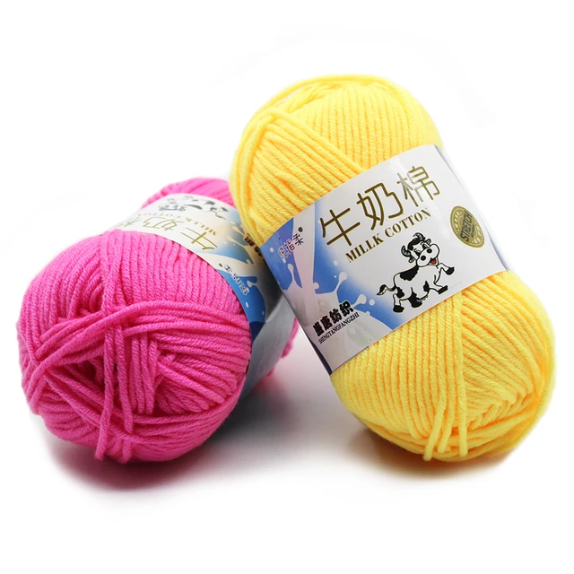 Milk Cotton Yarn Knitting 50g  Milk Cotton Yarn Crochet Yarns - 50g/set Milk  Cotton - Aliexpress