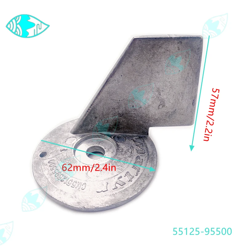 For Suzuki Outboard Motor 40-85HP 2T and 4T 55125-87E01 55125-95301 Boat Accessories 55125-95500 Trim Tab Zinc Anode