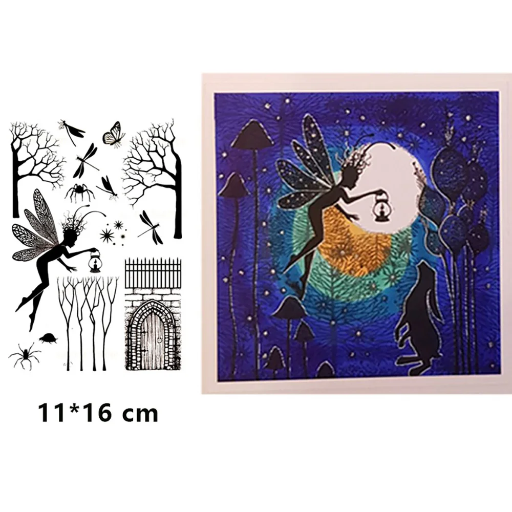 

Trees and Dragonfly Clear Stamps Silicone Stamp for Scrapbooking Card Making DIY Craft Photo Album Diary Decoration Rubber Stamp