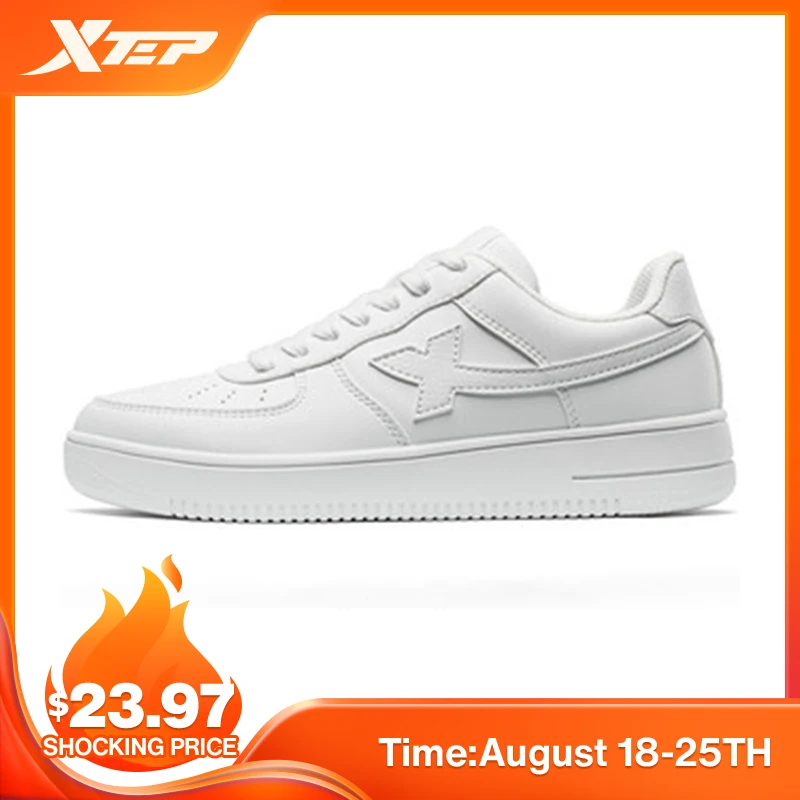Xtep Women Skateboarding Shoes Female Spring Non-Slip Women's Walking Shoes 881218319851 skateboarding shoes sports shoes women shoes