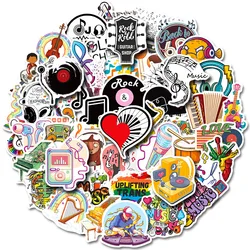 Autocollant de musique Rock, 50 pièces, dessin animé, téléphone portable, guitare, casque d'ordinateur portable, Automobile, tasse d'eau, papeterie de décoration 
