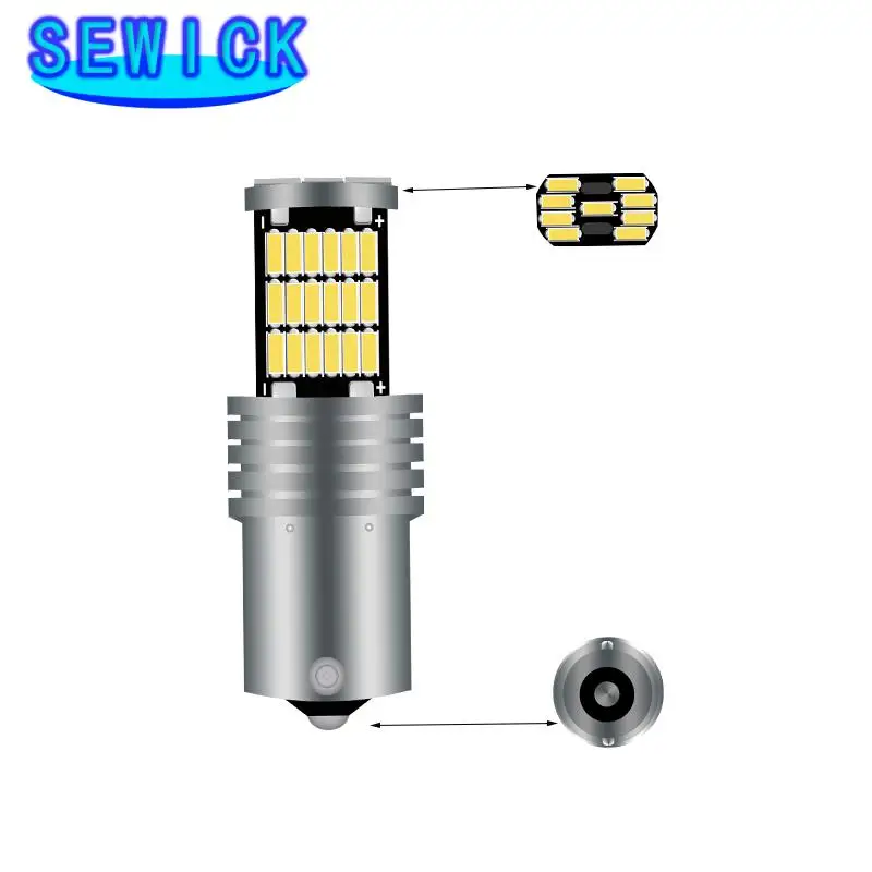 50pcs �ڵ��� ���� 4014 45smd 1156 ba15s p21w 1157 bay15d py21/5w canbus led ȸ�� ��ȣ�� T20 7440 7443 �극��ũ ���� 12V