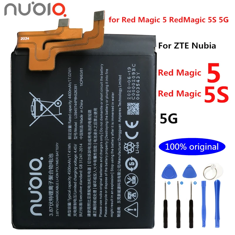 100% Original Li3945T44P8H526391 4500mAh Battery for ZTE Nubia Red Magic 5 , RedMagic 5S 5G , NX659J , Red Devil 5G Mobile Phone