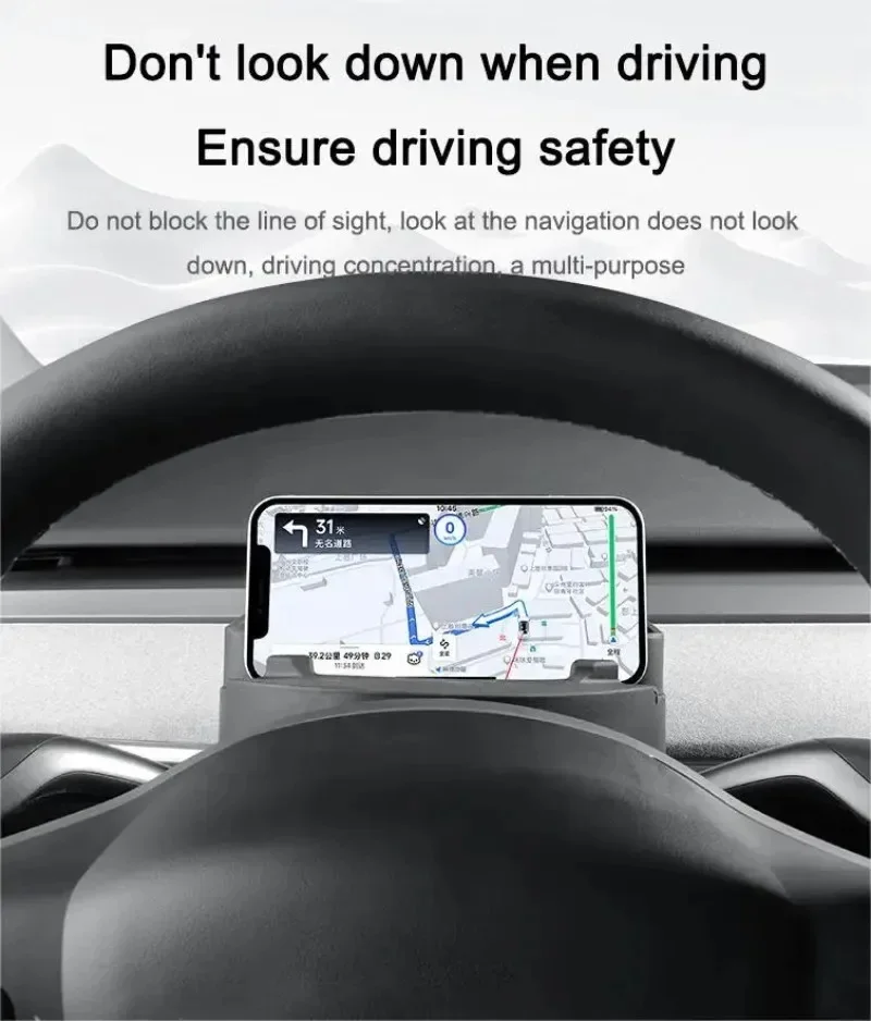 Für Neues Tesla Model 3 Y YL Juniper Highland 2025-2020 2026 Lenkrad-Silikon-Sonnenbrillenetui Handyhalter Aufbewahrung – Detail 5