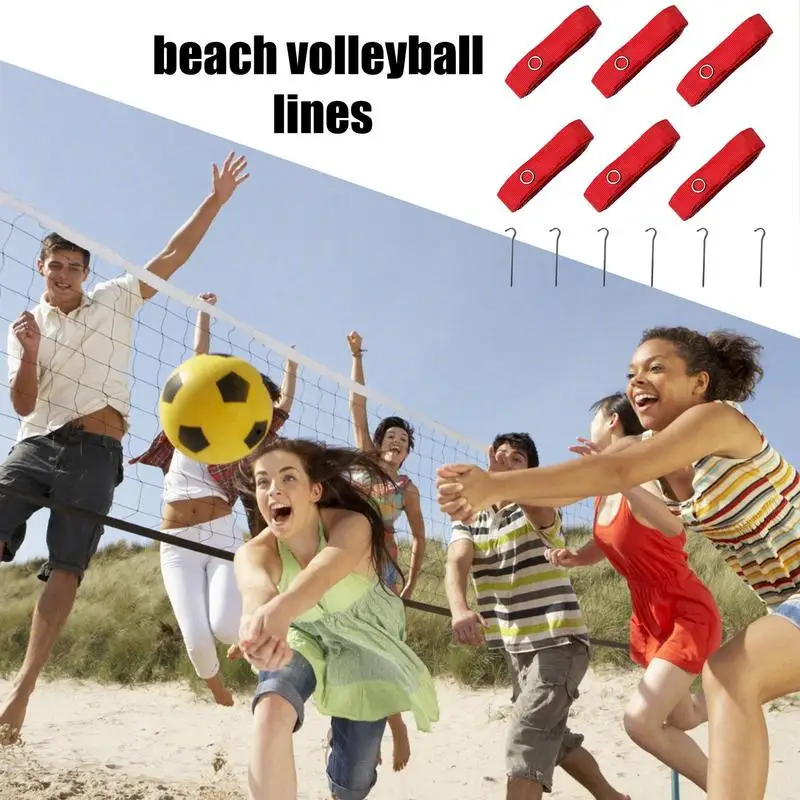  Volleyball Court Lines Portable Sand Volleyball Boundary Cords All-Weather Boundary Cords Portable