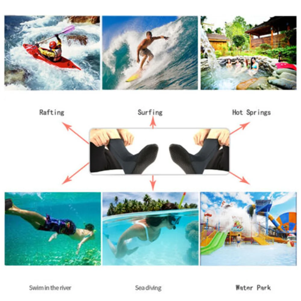 1 Pair 3mm Neoprene Diving Socks Non-slip for Adult Men Womens Swimming diving socks