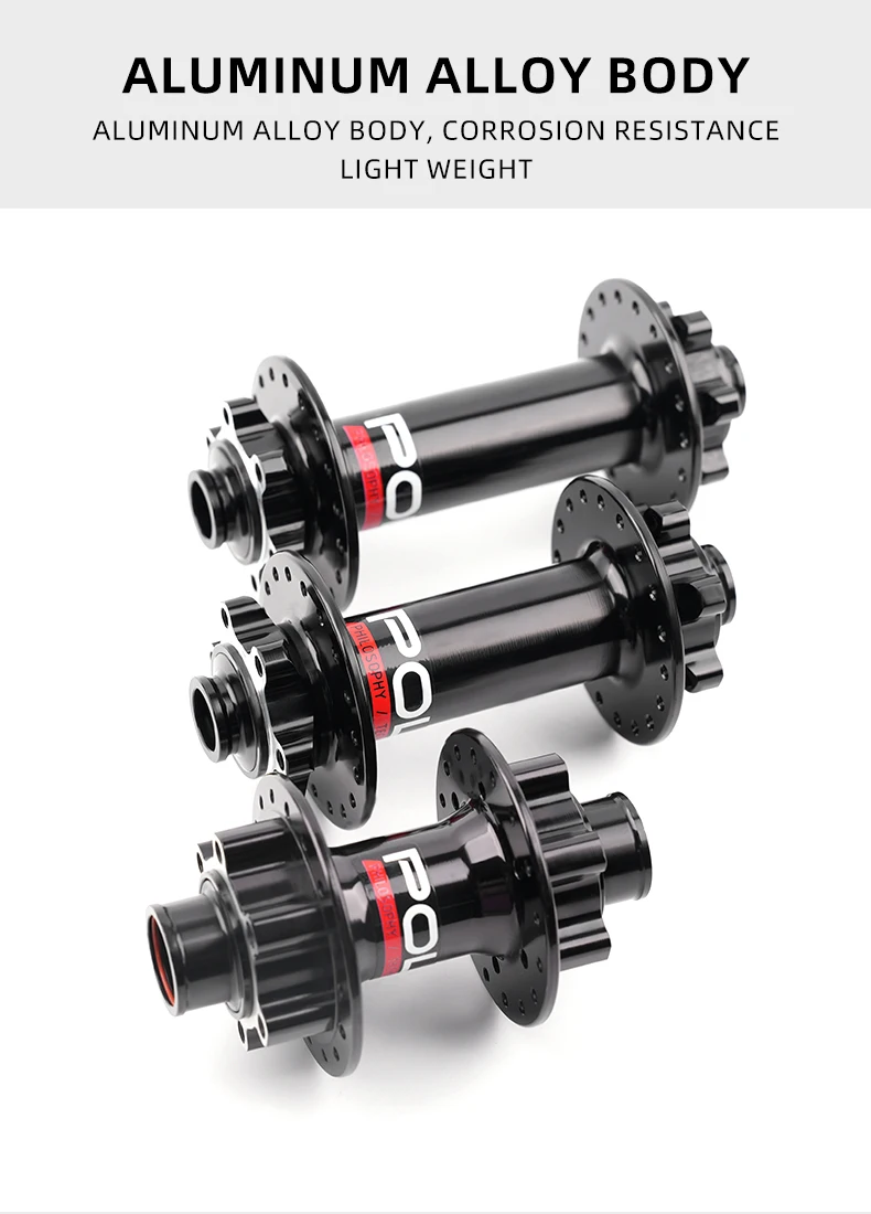 Description Picture 6 of itemPOLSO MTB Hub 36 Holes Black Dual Double Disc Brake 2 Sealed Bearings 15x135/150mm Ebike Hubs