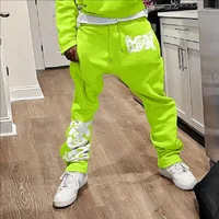 Y2K Flare Pants hip-hop European and American trend loose rope trousers letter printed American leisure high street Pants 2