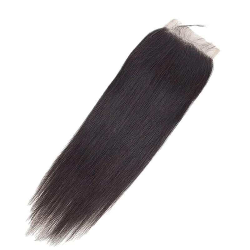 4X4 Lace Closure Straight Hair Real Brazilian Human Hair Natural Color Remy Swiss Lace 10-20 inches High Quality