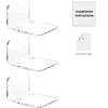 3PCS Surveillance Camera Shelf Acrylic Adhensive Wall Mount Stand Storage Rack for Small Items in Living Room Bathroom Bedroom 3
