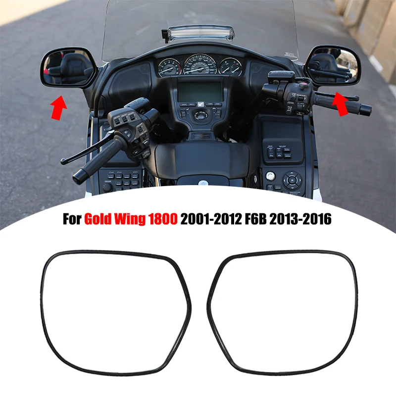 Carbon Fiber Pattern Rearview Mirror Trim Kit For Honda Goldwing GL1800 2018-2020 – ABS Plastic Cover, Easy Stick-On Install