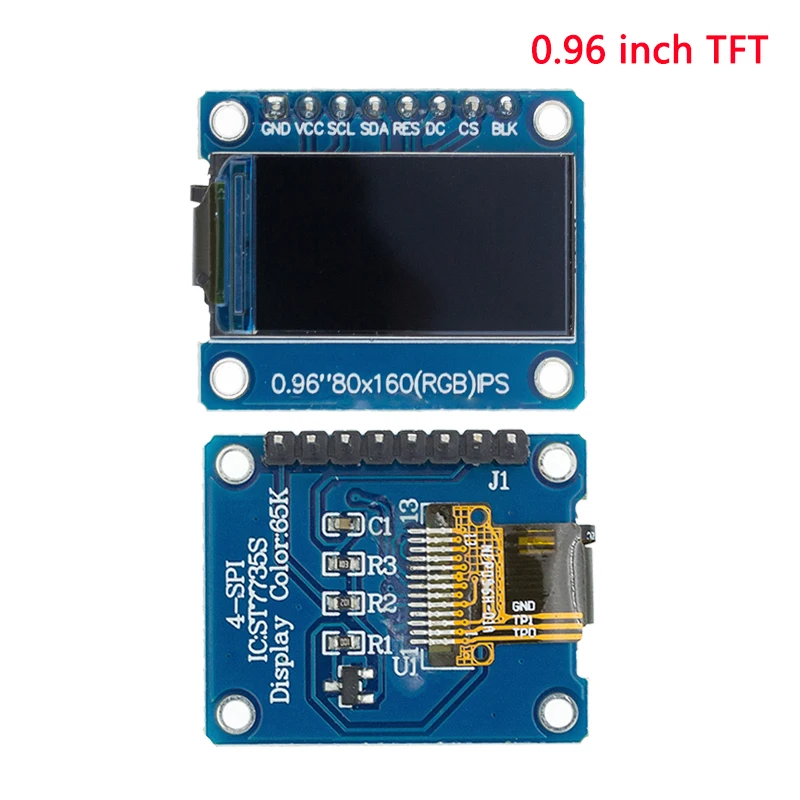 TFT Display 0.96/1.3/1.44/1.8/2.4/2.8 Inch IPS 7P SPI HD 65K TFT Full Color LCD Module ST7735 Drive IC 80*160 For Arduino LCD Display Module