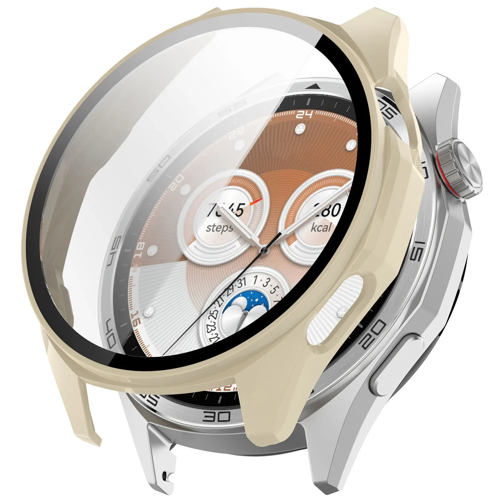Premium Tempered Glass PC Screen Protector Case - 46mm Watch Accessory Cover