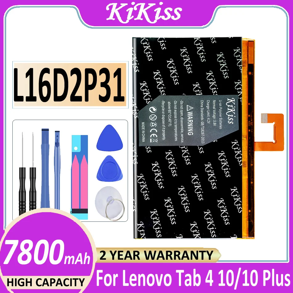 

KiKiss Battery L16D2P31 7800mAh for LENOVO TAB4 TAB 4 10/10 REL/10 PLUS 10PLUS TB-X304L X304F TB-X704F X704L X504F X504L