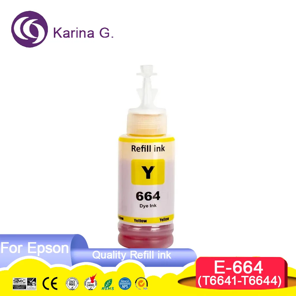 T664 664 Premium Color Compatible Bottle Refill Tinta Ink for L100/ L110/L120/L