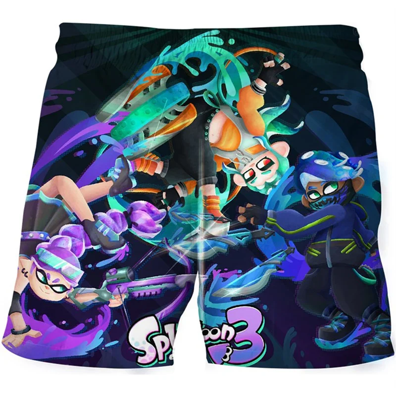 

Game Splatoon y2k Graphic Beach Shorts Pants Men 3D Printed Surf Board Shorts Summer Hawaii Swimsuit Swim Trunks Cool Ice Shorts