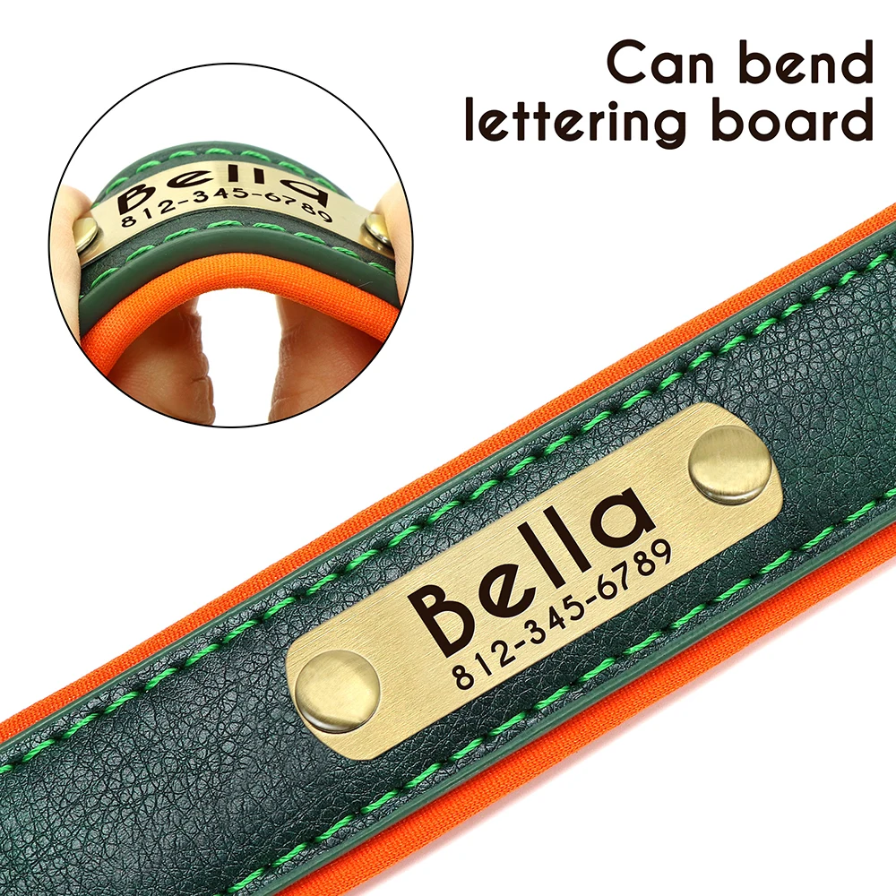 Dog Collar Pet Collar Custom Dog Collars PU Leather Personalized Pet ID Collars Free Engraved Nameplate Tag Adjustable Small Medium Large Dogs