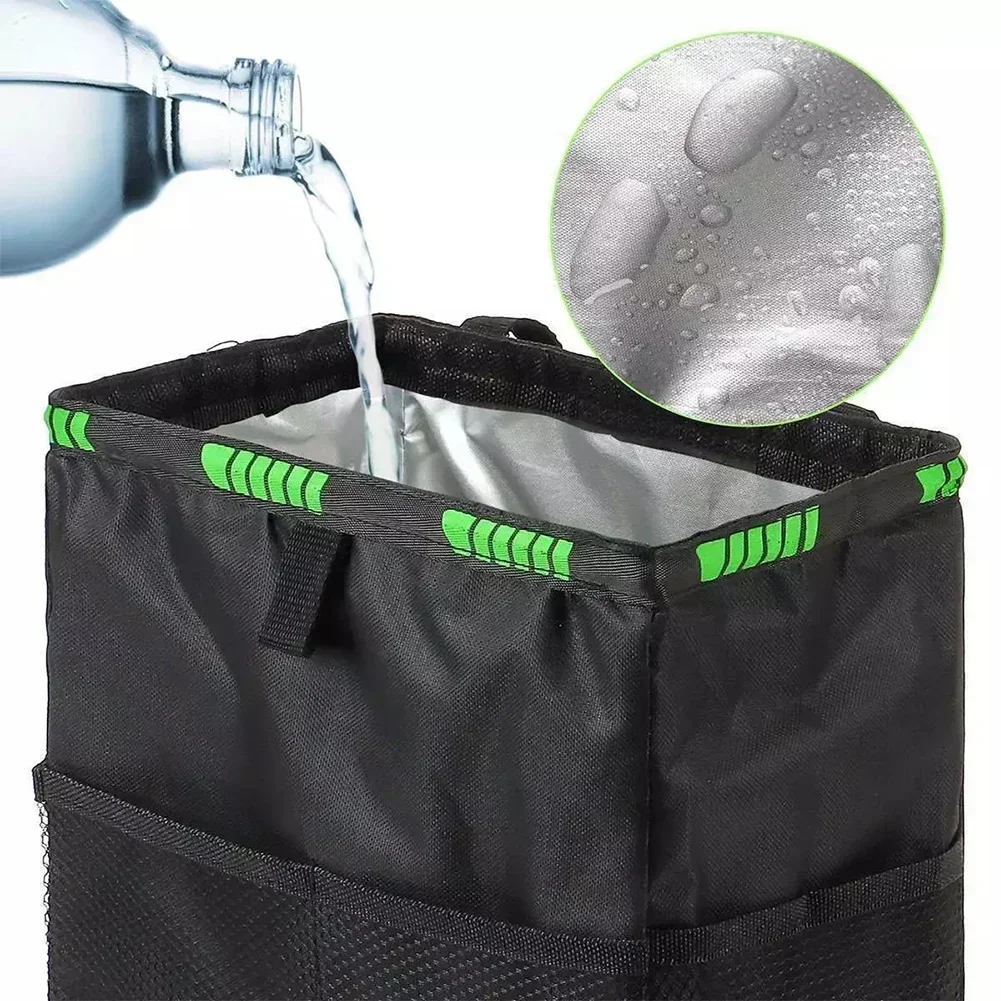 Car Seat Back Trash Holder Hang Litter Bag Garbage Storage Rubbish Container Oxford Cloth Waterproof Car Waste Bins Cleaning Bag