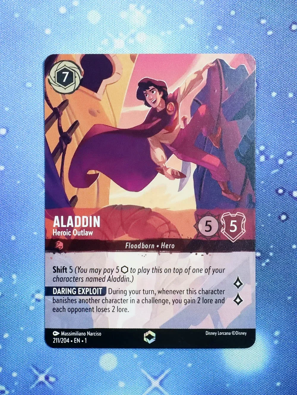 Disney Lorcana Proxy Il Primo Capitolo Nonefoil-Aladdin-Eroic Outlaw (Arte Alternativa) (211/204)