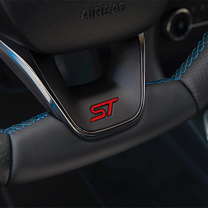 Premium ST Metal Emblem Steering Wheel Badge Sticker