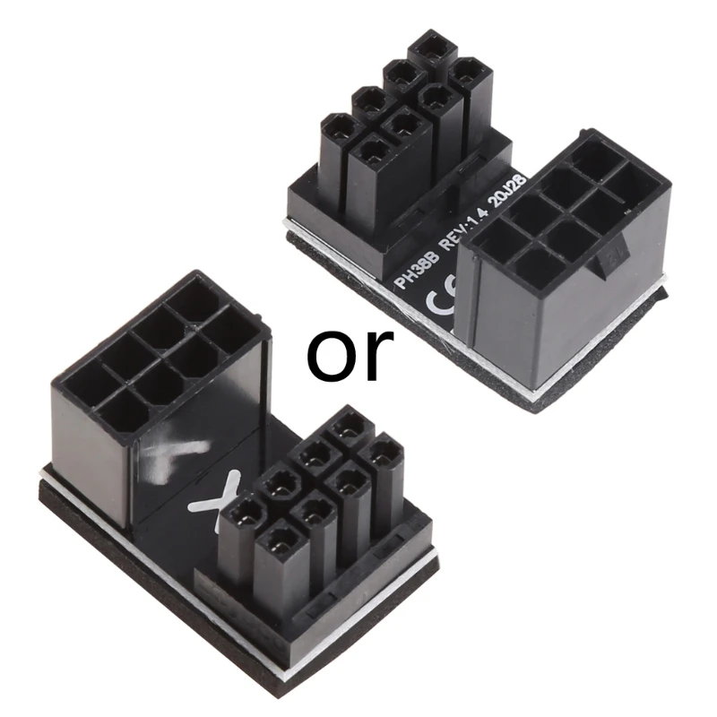 

A 8pin Male 180 Degree Angled to 8pin Female Power Adapter for Desktops Graphics Card Cord Installation Direction Diy