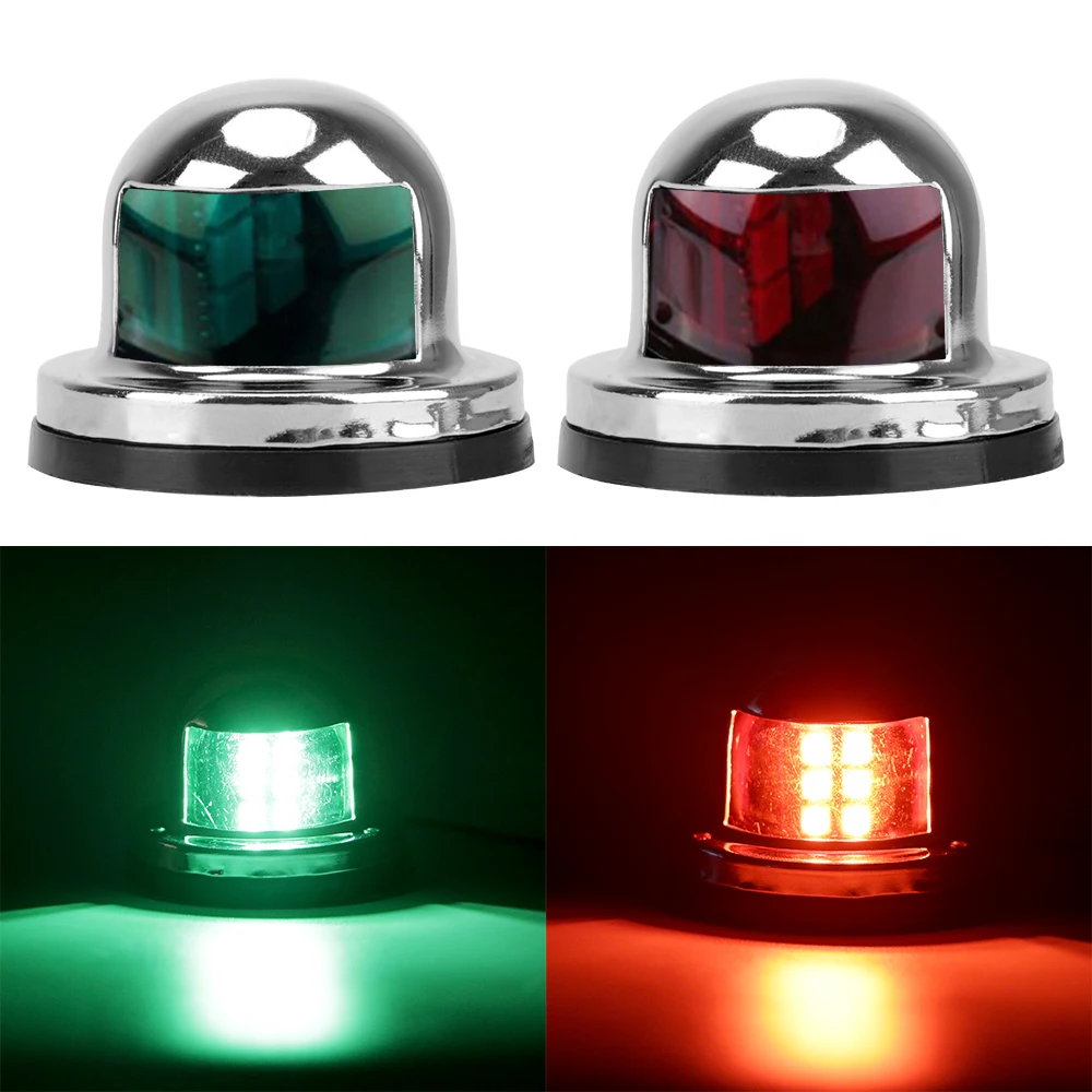 StainlessSteel2pcsRedGreenLEDNavigationLightsSailingLampfor