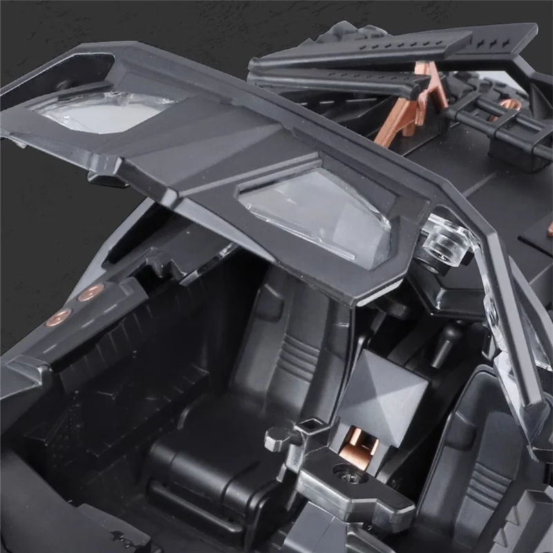 1/18 Classic Movie Car 2008 Batmobile Alloy Concept Bat Sports Car Model Diecast Metal Toy Race Car Model Sound Light Kids Gifts 4