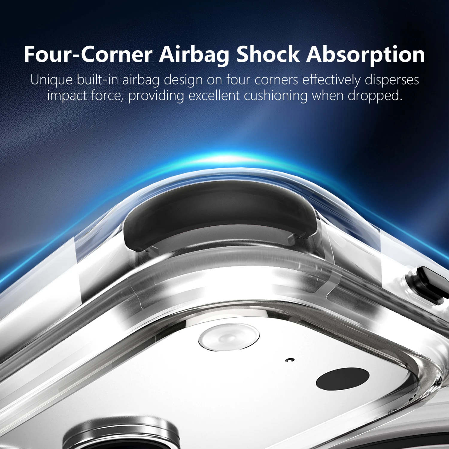 Water Ripple Shockproof Clear Magnetic Case with Magsafe-Compatible Wireless Charging - Transparent Hard Back Cover