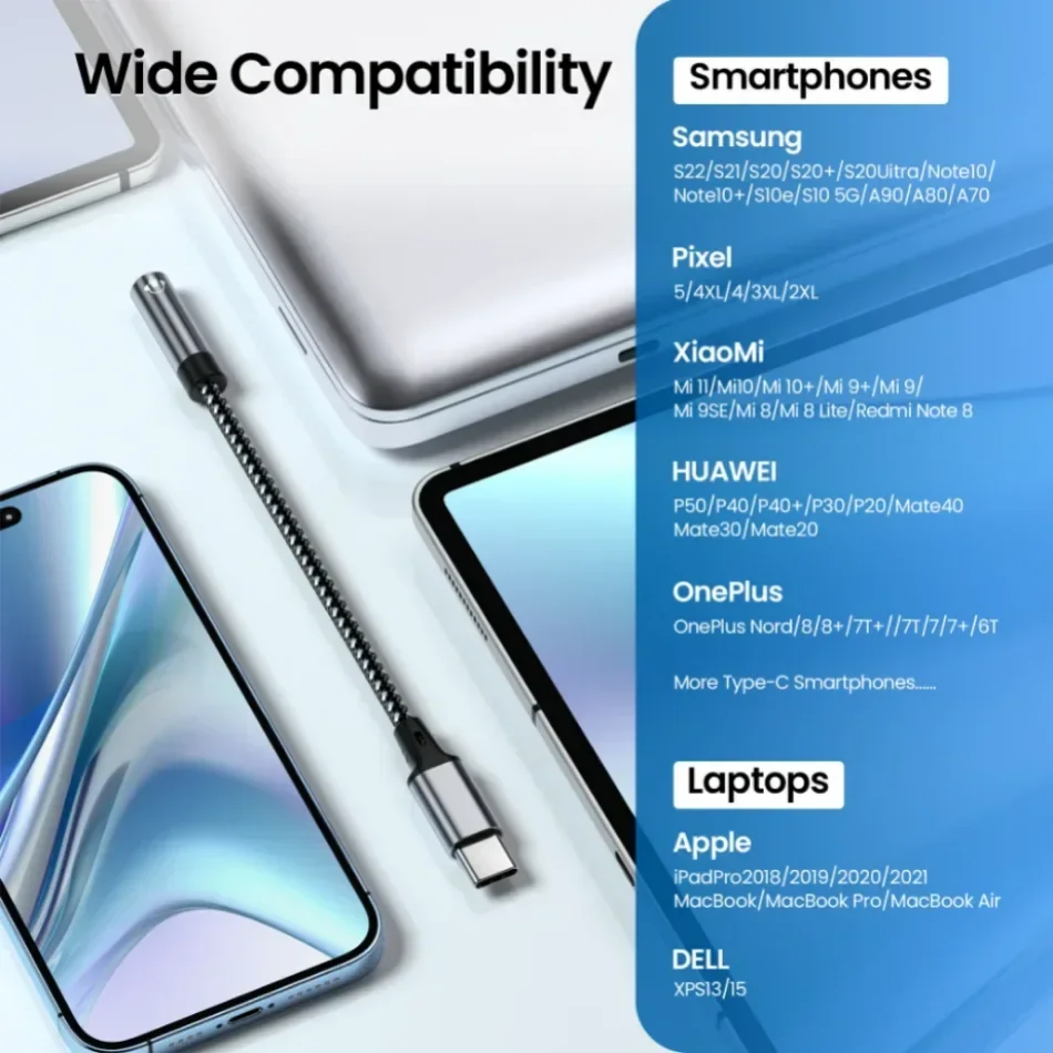 Type-c 3.5 Jack Audio Cable Usb Type C To 3.5mm Aux Adapter for Macbook Air Huawei Xiaomi Samsung Galaxy