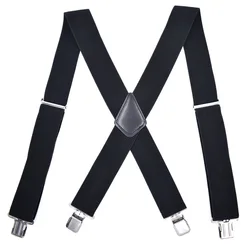 1pc 5cm*120cm Men's Suspender Elastic Adjustable Strap 4 Clips X-Type Suspender Men Designer Suit Decoration Wide Braces Straps