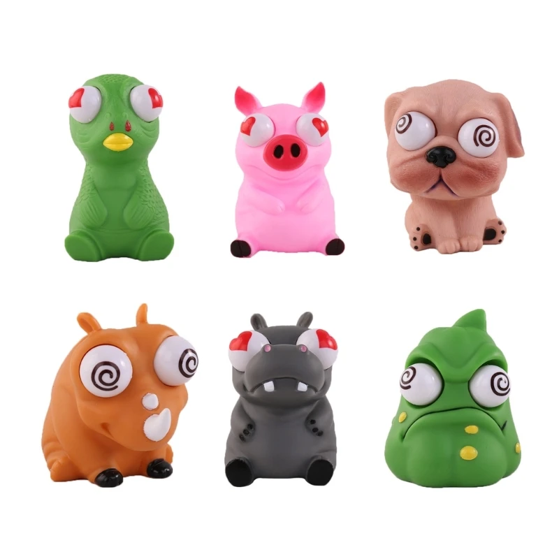 

Eye-Popping Cartoon Animal Toy Squeezable Fidgets Funny Sensory Toy Trick Props