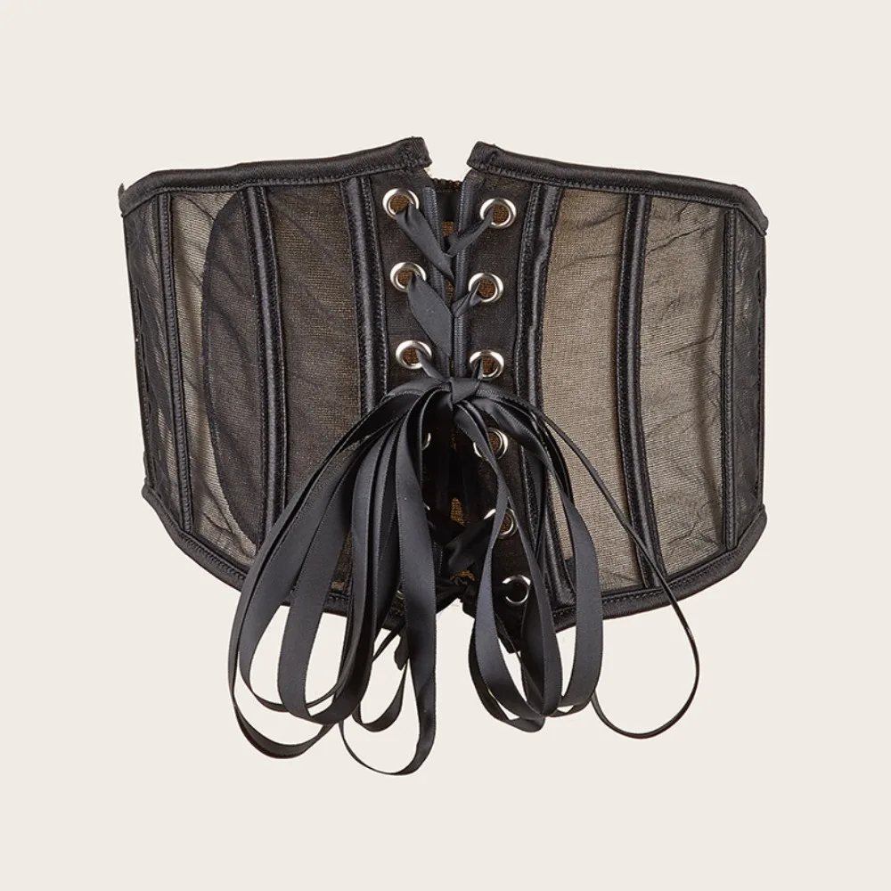 

Weaving Cloth Waist Corset Beautiful Hook Gothic Elastic Corsets Ribbons Girl Solid Color Liftup Corset Women