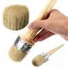 New Home Use Brush Wooden Handle Painting Wax Brushes 185mm Long Round Bristle Chalk Oil Paint DIA 1