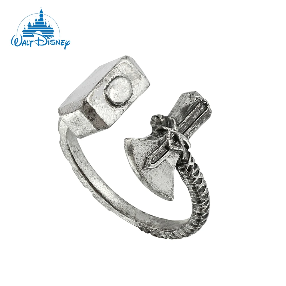 Disney Marvel Superhero Thor Open Rings Mjolnir E Stormbreaker Anello Regolabile Avengers Gioielli Per Uomo Donna Anelli Da Dito