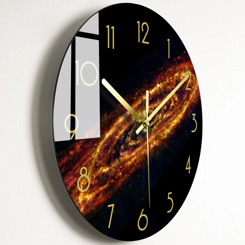 Glass Wall Clock Silent Watch Wall Clocks Color:BL20;Sheet Size:12 inch