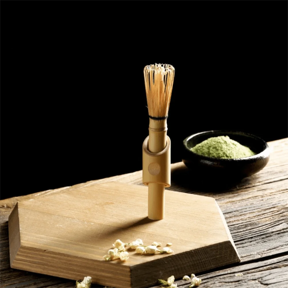 Japanese Style Matcha Whisk with Long Handle Portable Stirring Brush Matcha Powder Brush Tool Useful Handmade