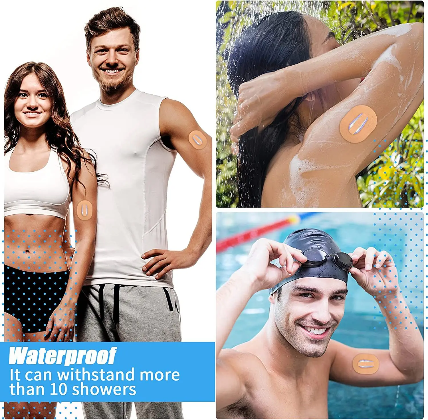 Instant Dynamic Blood Glucose Meter Sensor Universal Breathable Waterproof Fixing Sticker Round Skin Color 50 Pieces - Image 3
