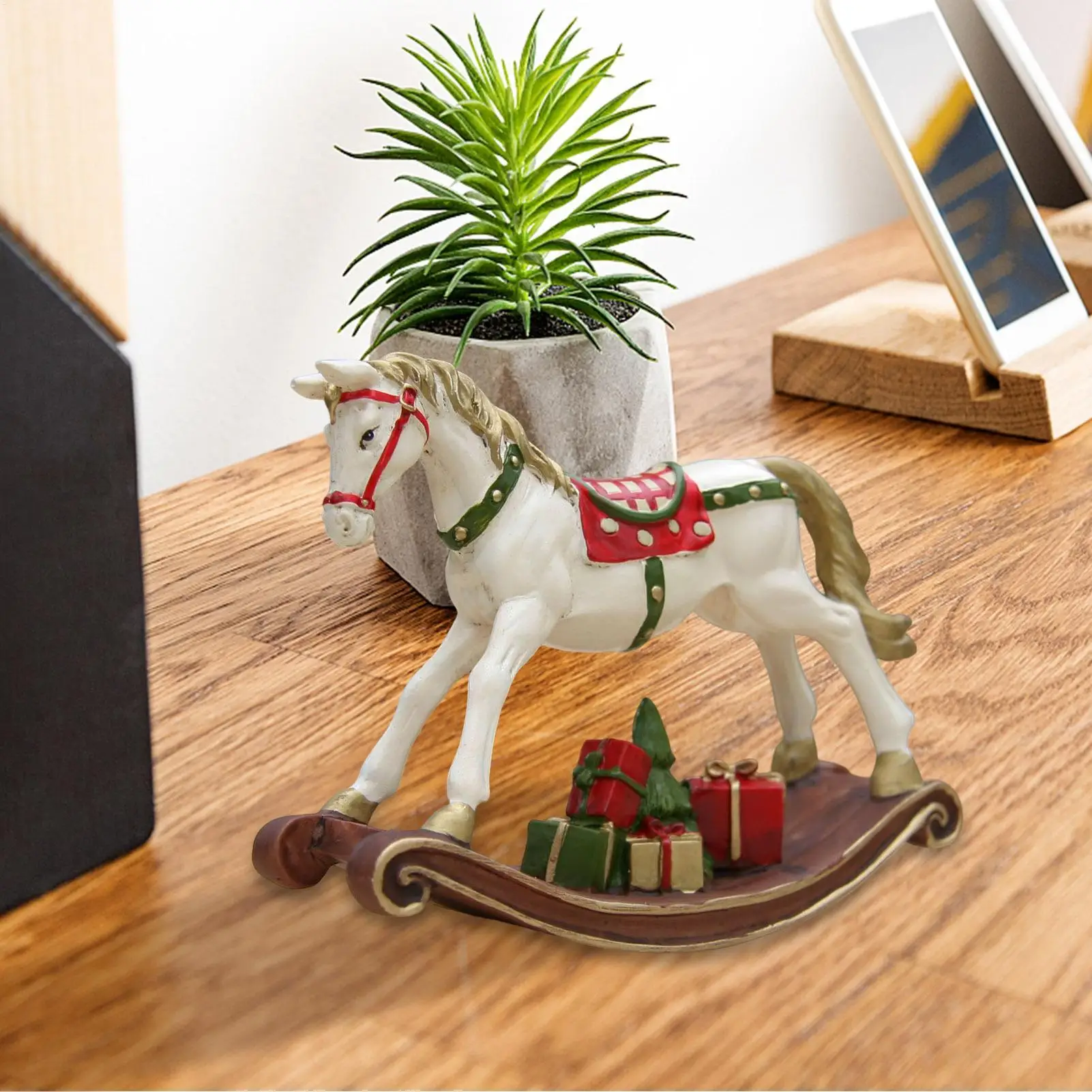 Schaukelpferd-Statue, Tierskulptur, Einfacher Nacht Produktbild-Vorschau 4